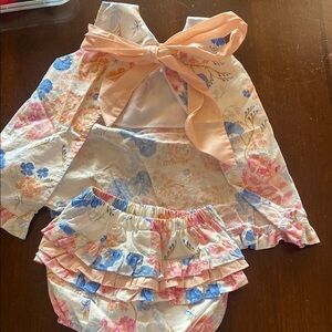 Boutique tie back outfit for baby